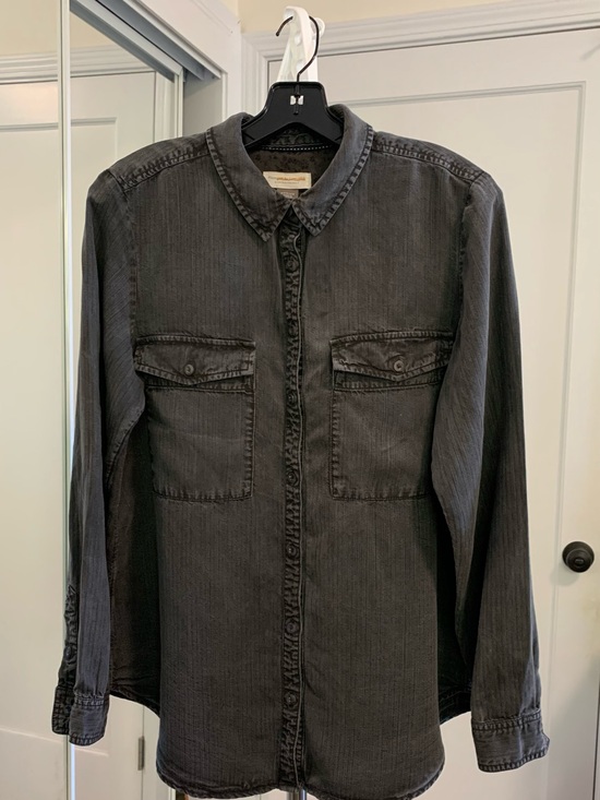 Pilcro by Anthropologie Tops - Pilcro by Anthropologie Black Washed Button-Up Shirt in Medium